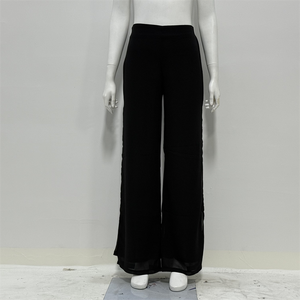 Pantalon long en mousseline de soie pour femme, taille haute élastique respirante, style décontracté ample, nouvelle collection été, grandes tailles - Product Image 2
