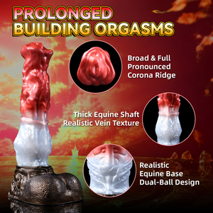 Dildo XL/XXL Warhorse de silicona, pene animal realista con ventosa, juguete sexual suave y grande para mujeres y parejas, masturbación. - Product Image 2