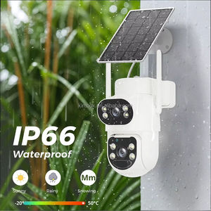 كاميرا أمان خارجية تعمل بالطاقة الشمسية مع كاشف حركة PIR وتسجيل على مدار 24 ساعة وإنذار صوتي ذكي ثنائي الاتجاه، مصنوعة من البلاستيك ABS بدرجة حماية IP66 - Product Image 2