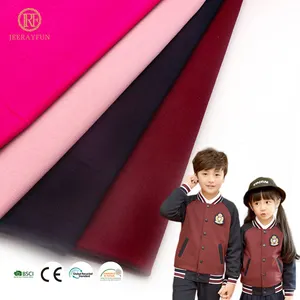 380GSM 40S 60% rayon 29% nylon 5% spandex cor sólida malha NR Ponte roma tecido para jaqueta uniforme escolar