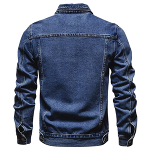 Men's <b>Denim</b> Jacket Long Sleeve Casual Button-Up Spring Autumn <b>Coat</b> with Pockets Classic Lapel Design Fashion Outerwear - Product Image 2