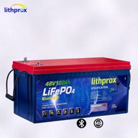 Batterie LiFePO4 51.2V 100AH 5KW Grade A 6000+ Cycles Batterie Marine BMS Intelligent Bluetooth M8 Terminal CE RoHS IP67 OEM ODM