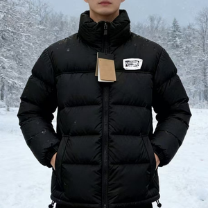Veste <span class=keywords><strong>courte</strong></span> matelassée noire de luxe pour homme, en duvet d'oie de qualité supérieure, avec capuche, de la marque <span class=keywords><strong>North</strong></span> Factory Direct. - Product Image 3