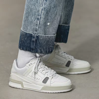 Vente de gros Usine de cuir véritable originale de haute qualité personnalisée Logo Personnalisation Chaussures de skateboard décontractées pour hommes