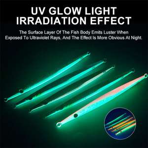 발광 60g 80g 160g 200g 250g 300g 350g 400g 심해 고속 침몰 금속 지그 루어 글로우 수직 지거 미끼 - Product Image 2