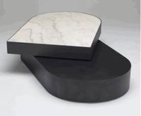Table basse rectangulaire mobile en acier inoxydable et marbre doré, style nordique de luxe, pour salon moderne