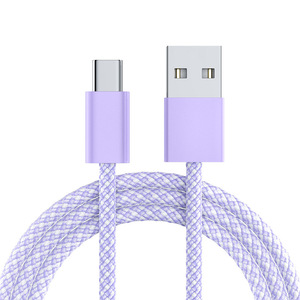 USB a to <strong>C</strong> <strong>Type</strong>-<strong>C</strong> 3A Fast Charging Nylon Data <strong>Cable</strong> - Product Image 5
