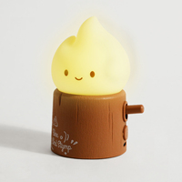 Veilleuse rechargeable à effet flamme en forme de souche, avec lumière d'ambiance à intensité variable et bruit blanc apaisant pour enfants