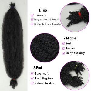 <span class=keywords><strong>Coiffure</strong></span> Chaude 24 Pouces Marley <span class=keywords><strong>Tresse</strong></span> Cheveux Femmes Africaines Twist Crochet Cheveux Extensions En Vrac Afro Crépus Bouclés Tressage Cheveux - Product Image 2