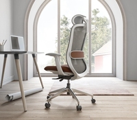 Nouvelle chaise de bureau ergonomique moderne, exécutive, multifonctionnelle, avec dossier solide, hauteur réglable, base en aluminium pivotante, en maille