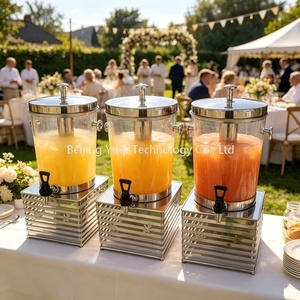 Distributeur de jus commercial 8L en acier inoxydable argenté avec 1 robinet pour buffet d'hôtel et café – Fraîcheur garantie, sans dégâts, nettoyage facile - Product Image 3