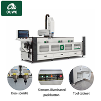 Machine de perçage et de fraisage CNC à commande PLC 3 axes entièrement automatique avec servomoteur OUWO 3200 mm pour la fabrication de profilés de fenêtres en PVC