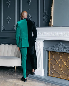 Jas Tuxedo Pria untuk Pernikahan, Bahan Beludru dengan Kerah Runcing, Jas Pria Tampan untuk Pesta Prom dan Acara Formal, <span class=keywords><strong>2</strong></span> Potong - Product Image 5