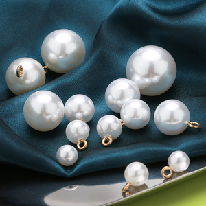 Nút tròn màu trắng thời trang trang trí nút nhựa ngọc trai khâu tay - Product Image 4