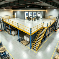 HONGXIN Étagère de mezzanine en acier robuste sans boulons, en acier laminé à froid, revêtement poudré, résistant à la corrosion, réglable et personnalisable
