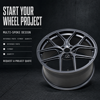 Jantes en alliage Mforged personnalisées noires à cinq branches à déport profond, fournisseur en gros de roues OEM ODM pour les acheteurs et les marques B2B mondiaux