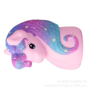 Jouet anti-stress en mousse PU en forme de tête de licorne, jouets de type animal - Product Image 2