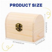 Unvollendete Mini Pine Wood Treasure Schmuck Truhe Kosmetik Box mit Klappdeckel für DIY Crafts Art Hobbys Projekt Geschenk Aufbewahrung