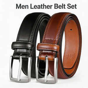 Cinturón de Cuero Vintage con Hebilla de Aleación de Zinc de Alta Calidad para Hombre, Duradero para Negocios, Oficina, Uso Diario Informal Masculino - Product Image 1