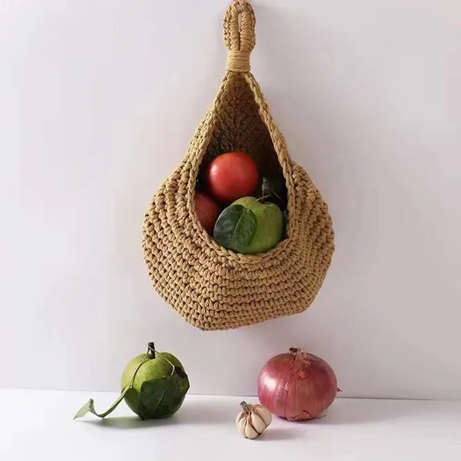 Y-Z корзина для хранения кухня овощная корзина вязанные шапочки крючком, ручная работа, на стене для фруктов и овощей, цветочная корзина