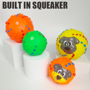 Giocattolo Interattivo per Cani a Forma di Palla con Faccia di Cane, Ecologico, <span class=keywords><strong>Squeaky</strong></span>, per Pulizia Denti, Vari Stili, Vendita all'Ingrosso - Product Image 3