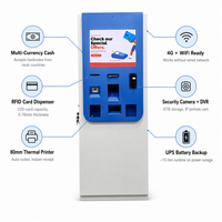 Kiosque de paiement moderne avec écran tactile intelligent, lecteur de carte NFC et options de point de vente