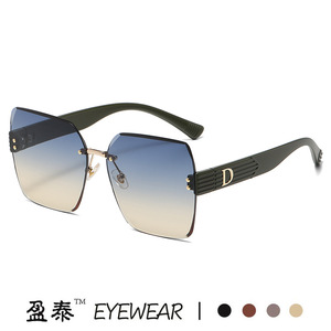 Eyewear Frameless Gradient Sunglasses UV400 Women's Fashion Sun <b>Glasses</b> - Product Image 3
