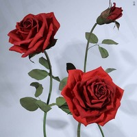 Handgefertigte Riesige Rote Rosen aus Papier für Schaufensterdekorationen zu Weihnachten, Erntedankfest, Valentinstag, Hochzeiten, Veranstaltungen und Neujahr