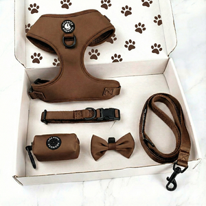 デザイナーによるパーソナライズされたノープル犬用ハーネス、うんち袋ディスペンサー、カスタムロゴ入り調整可能なペット用首輪とリード、ペット用品 - Product Image 3