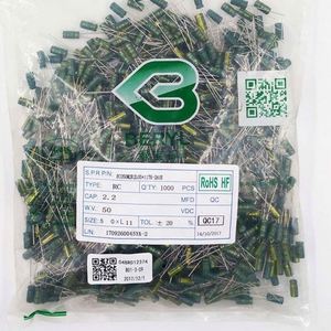 Whole Sale RC050M2R2L05*11TH-2A1E 5*11 Capacitors Through-Hole Electrolytic Capacitors 2.2uF 20% 50V - Product Image 1