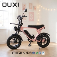 Trottinette électrique hybride OUXI Factory Direct, mini vélo tout-terrain rétro, style rétro, batterie lithium 36V, pneus larges, Ebike V8 pour adolescents