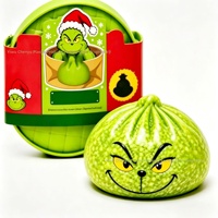 Jouets anti-stress en caoutchouc Grinch sur le thème de Noël, en forme de petits pains vapeur, boîtes surprises cadeaux, emballés individuellement, créatifs