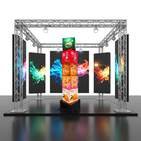 P1.8 P2 360 °   Cube LED rotatif, affichage LED mécanique, écran cinétique dynamique pour exposition commerciale