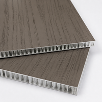 Panneau en aluminium nid d'abeille gris imitation bois, léger, écologique et résistant au feu, pour une utilisation décorative intérieure