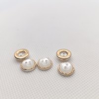 En stock, boutons en résine perlée à bord doré 18L, boutons combinés en ABS pour chemises, accessoires vestimentaires