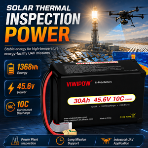 Batterie semi-solide VIWIPOW en stock 30000mAh 45.6V 12S haute tension pour drone UAV rechargeable - Product Image 6