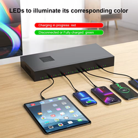Sipolar 600W 16 Puertos USB C Hub C-165PD Estación de Carga Rápida PD Profesional Máx. 30W para Laptops