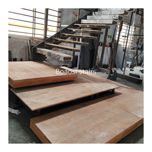 Lan can cầu thang gỗ kính thẳng treo tường hiện đại, tự làm, dành cho biệt thự, lan can kính ngoài trời - Product Image 5