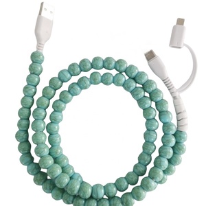 Turquoise Teal Beaded Charger with Braid Shielding Multifunctional <strong>Computer</strong> and Cell Phone <strong>Accessory</strong> on Sale - Product Image 2