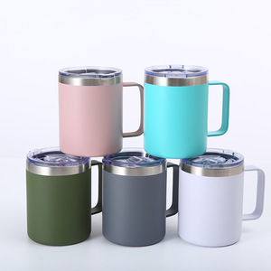 12Oz 14Oz Thép Không Gỉ Cách Điện Cốc Cà Phê Tùy Chỉnh Màu Sắc Cà Phê Cốc Đôi Tường Với Xử Lý - Product Image 5