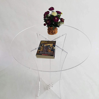 Mesa acrílica personalizada de fábrica, mesa de mesa moderna de centro redondo de Lucite