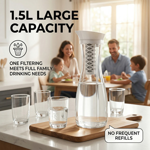 <span class=keywords><strong>Carafe</strong></span> filtrante à <span class=keywords><strong>eau</strong></span> en verre de luxe tendance 2026 – Pichet alcalin haut de gamme sans plastique pour le bien-être - Product Image 4