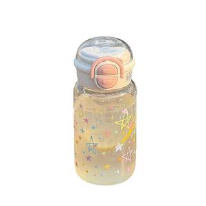 Vaso de agua de alta estética <span class=keywords><strong>para</strong></span> niñas con pajita, nuevo vaso portátil de plástico de doble uso <span class=keywords><strong>para</strong></span> estudiantes en verano, botellas de agua sencillas - Product Image 4