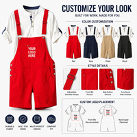 Salopette Courte à Bretelles Réglables Multi-Poches en Tissu Tissé Durable Uniforme de Travail d'Été pour le Personnel Broderie Personnalisée Logo Imprimé