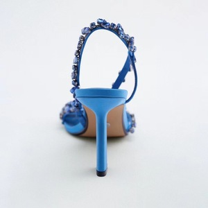 <span class=keywords><strong>Sandali</strong></span> Estivi alla Moda di Alta Qualità con Punta Quadrata Aperta, Tacco a Spillo in Raso, Sexy e Traforati per Donne - Product Image 6