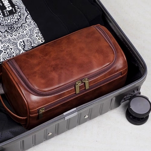 Neceser de Viaje Personalizado <span class=keywords><strong>para</strong></span> Hombre - Bolsa de Aseo Grande de Cuero PU con Nombre Personalizado, Regalo <span class=keywords><strong>para</strong></span> Esposo, <span class=keywords><strong>Novio</strong></span>, Papá - Product Image 4