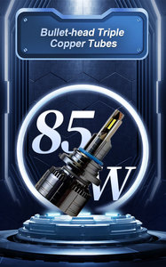 ท่อทองแดงสามหัวสำหรับ9006 9005<span class=keywords><strong>โปรเจคเตอร์</strong></span>ไฟหน้ารถ LED 12V/24V 6000K-6500K - Product Image 4