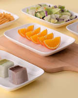 Plateaux de service rectangulaires en porcelaine de qualité supérieure pour apéritif, salade, dessert, sushi, présentation