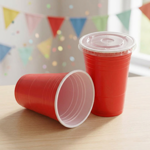 12oz 16oz 24oz Red Disposable PP <b>Plastic</b> Party Cups Drinking Cups Beverage Cups Takeaway Cold Drink <b>Plastic</b> Cups - Product Image 1