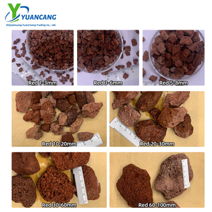 Particules de roche volcanique rouge pour le traitement des eaux usées et l'aménagement paysager, gravier de roche volcanique - Product Image 2